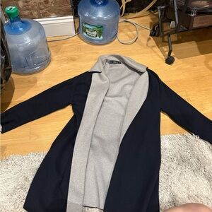 Zara Navy and Gray Sweater